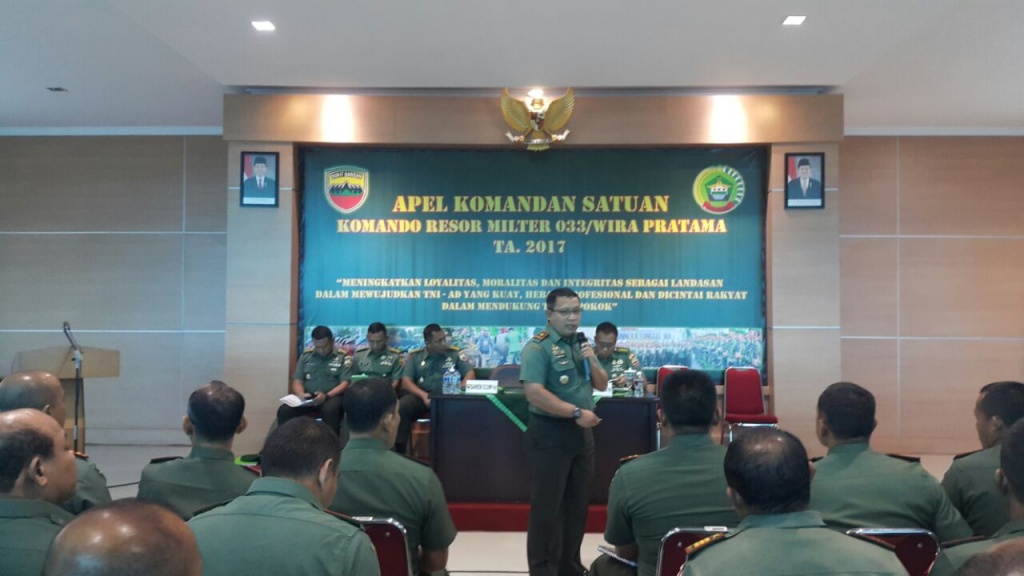 Makorem 033 Wira Pratama gelar apel seluruh Komandan Satuan