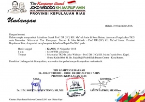 Hari ini Cawapres nomor urut 01 datang ke Batam