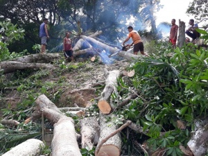 Warga Temiang Pesisir Goro bersama