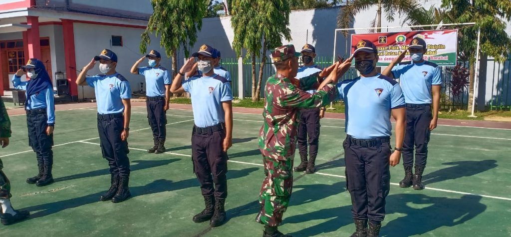 Babinsa Kodim 1002/HST Lakukan Pembinaan Fisik, Mental Dan Disiplin Pegawai Rutan Kelas IIB Barabai