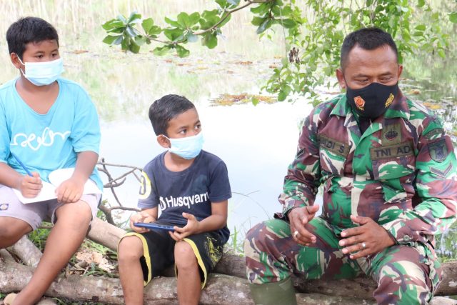 Anak anak di Lokasi TMMD Sudah Terapkan Protokol Kesehatan