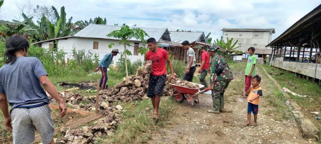 Gotong Royong Satgas TMMD Bersama Warga Bangun MCK Mulai Menunjukkan Hasil