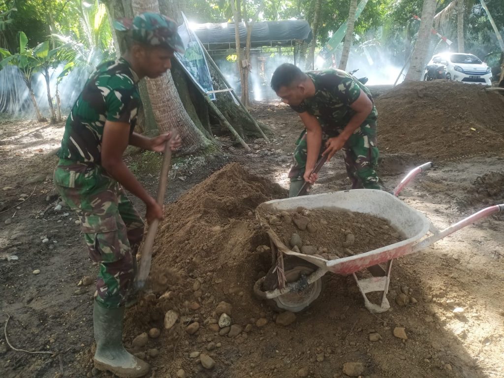 Tidak Kenal Hari Libur, Satgas TMMD Terus Rampungkan Sasaran Fisik