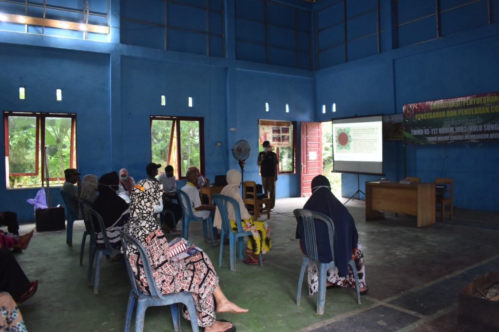 TMMD Kodim 1002/HST Gelar Penyuluhan Covid-19