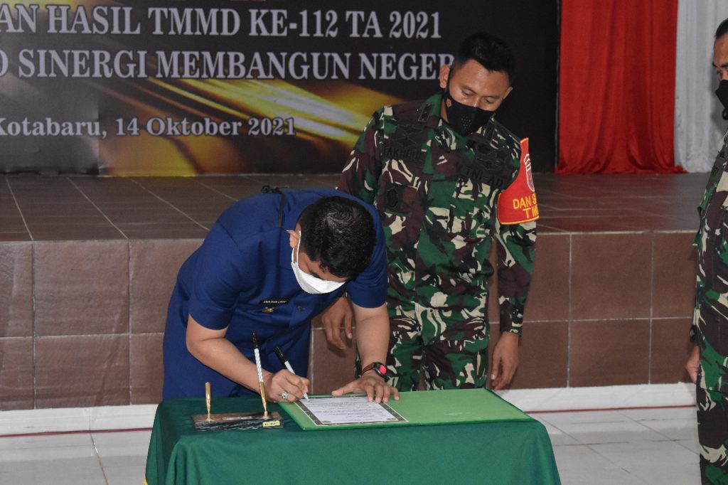 Kegiatan TMMD ke 112 Berjalan Sukses, Wakil Bupati Beri Apresiasi Kepada Kodim 1004/Kotabaru