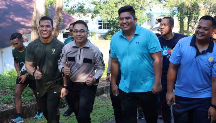 Jalin Sinergi TNI – Polri dan Pemda, Satrad 213 Gelar Olahraga Bersama