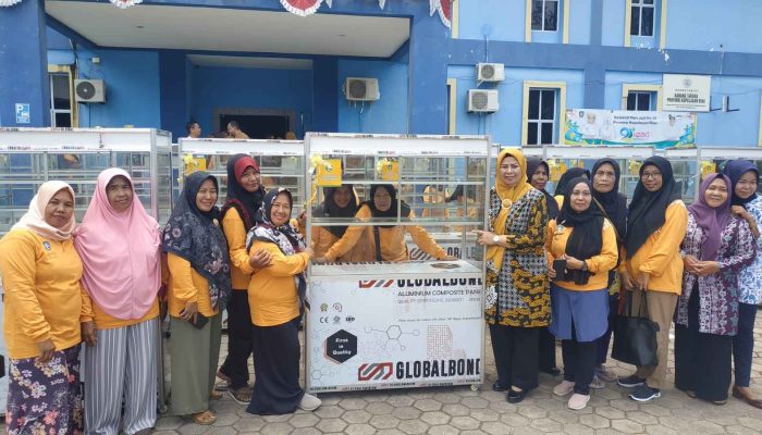 Dewi Ansar Serahkan Bantuan 26 Gerobak Buat Pedagang di Tanjungpinang