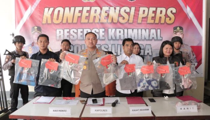 Polres Lingga Gelar Konferensi Pers Ungkap Kasus Tindak Pidana Pencabulan dan Pornografi, Tiga Orang Ditetapkan Tersangka