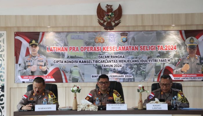 Senin Depan, Satlantas Polres Bintan gelar Operasi Keselamatan Seligi 2024