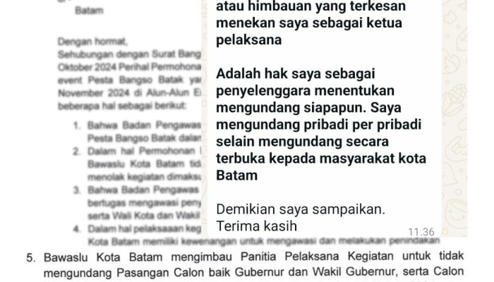 Tim Hukum Rudi – Rafiq: Kegiatan di Alun-Alun Engku Putri Diduga Langgar Netralitas