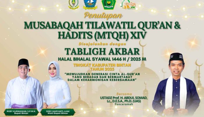 Tabligh Akbar Bersama UAS Meriahkan Malam Puncak MTQH Ke XIV Bintan