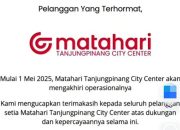 Sembilan Tahun Beroperasi, Matahari TCC Tanjungpinang Akan Tutup Permanen