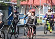 Kapolres Bintan Gowes Bareng Anggota, Bagi Sembako dan Cek Kesehatan Gratis