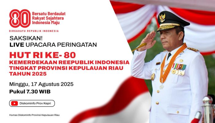 Masyarakat Kepri Diajak Rayakan HUT ke-80 RI di Halaman Gedung Daerah