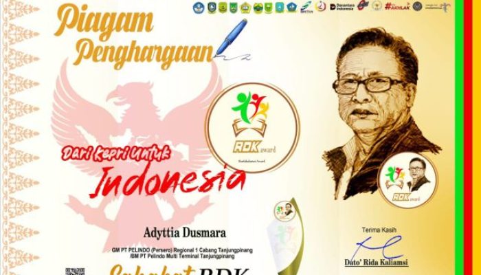 Pelindo Tanjungpinang Raih Apresiasi RDK Award 2025 Berkat Komitmen Keterbukaan Informasi