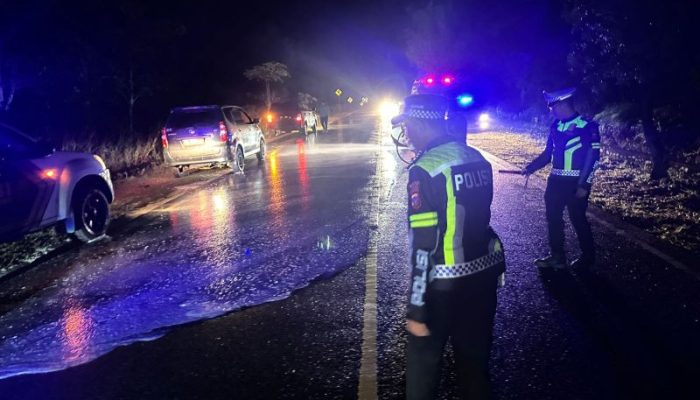 Puluhan Pengendara Terjatuh, Polres Bintan Telusuri Penyebab Tumpahan Solar
