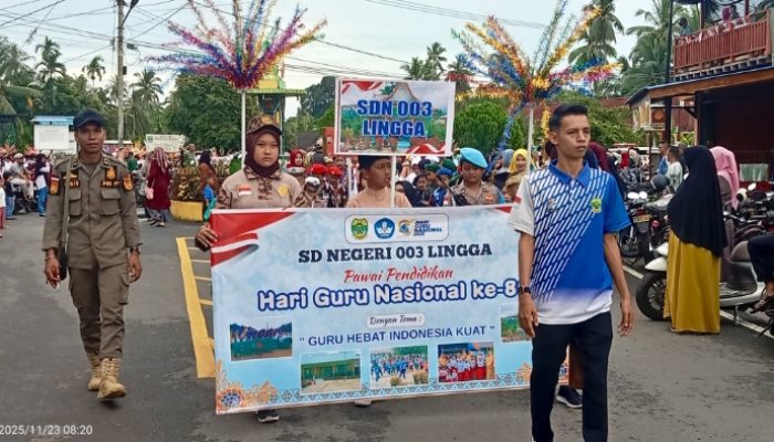 BERITA FOTO – Semarak Pawai Pendidikan Hari Guru Nasional di Lingga