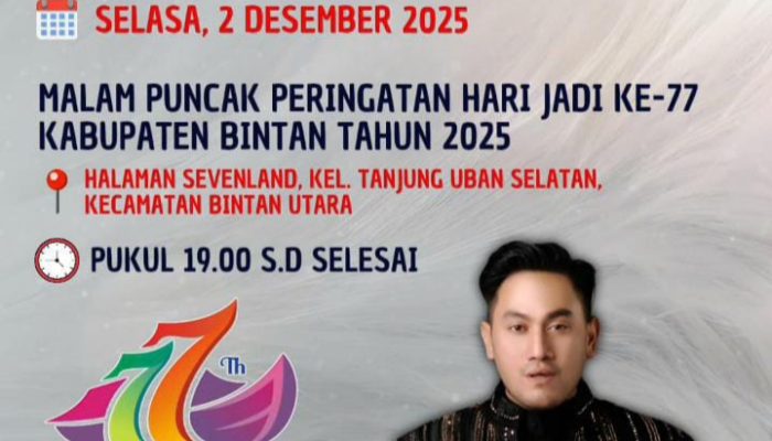 Bintan Siap Berpesta, Hari Jadi ke-77 Dipuncaki Konser King Nassar