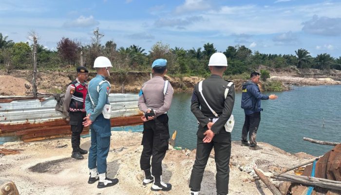 Tim Gabungan Tertibkan Tambang Pasir Darat Ilegal di Bintan, Empat Lokasi Dipasang Police Line