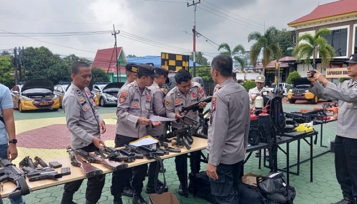 Antisipasi Cuaca Ekstrem, Polresta Tanjungpinang Cek Kendaraan dan Senjata